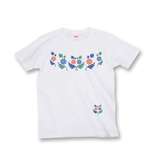 朱と青1 Tシャツ（白）