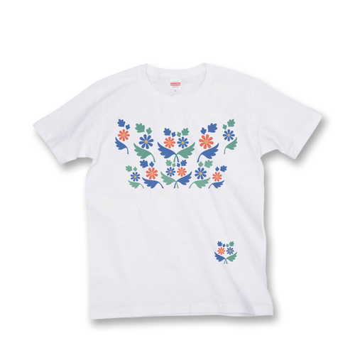 朱と青2 Tシャツ（白）