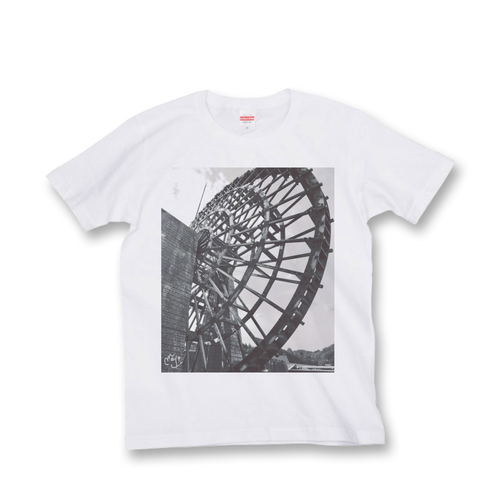 フォトデザイン Tシャツ 白 巨大水車